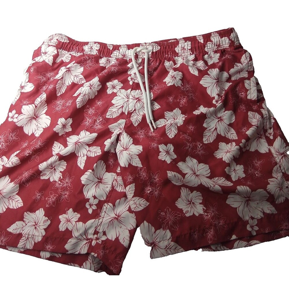 Amazon Essentials Red Floral Men's Swim Trunks Size XXL